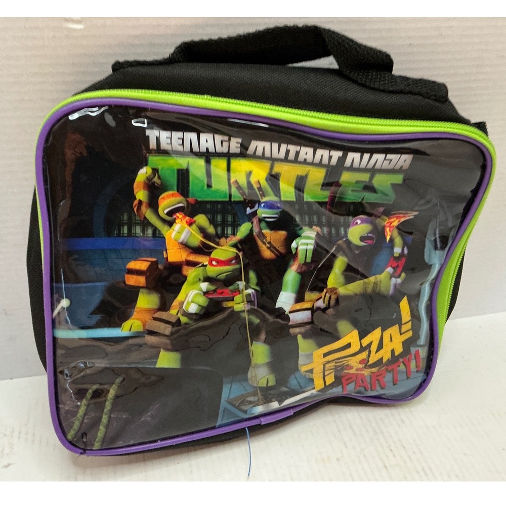 Nickelodeon TMNT Lunch Bag Pizza Party Graphic Insulated Black Green Kids OS